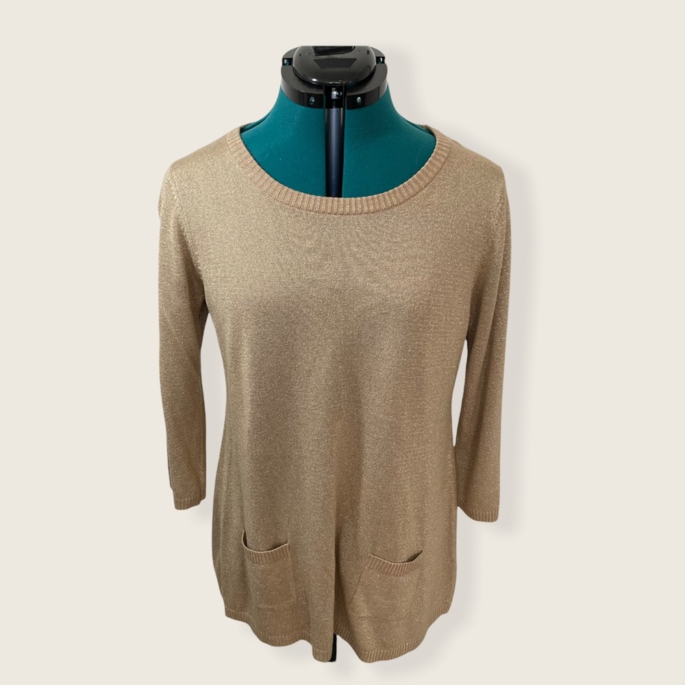 Cable & Gauge Gold Sparkly Tunic Top